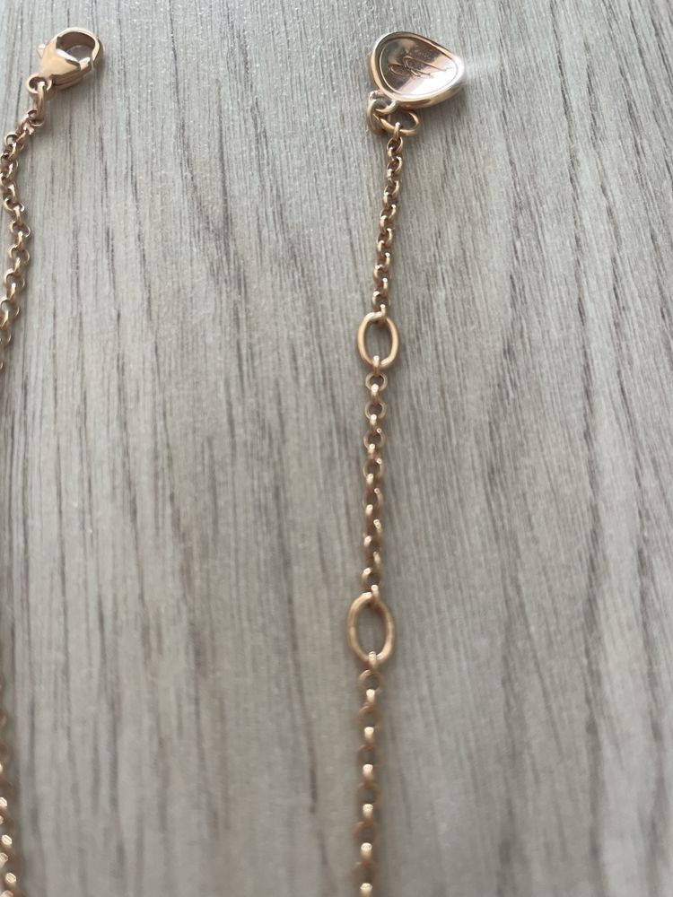 Colar prata rosa dourado com zirconias