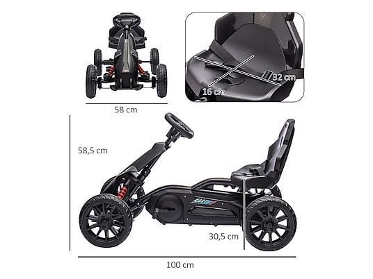 Homcom Gokart dla dzieci z regulowanym siedzeniem.