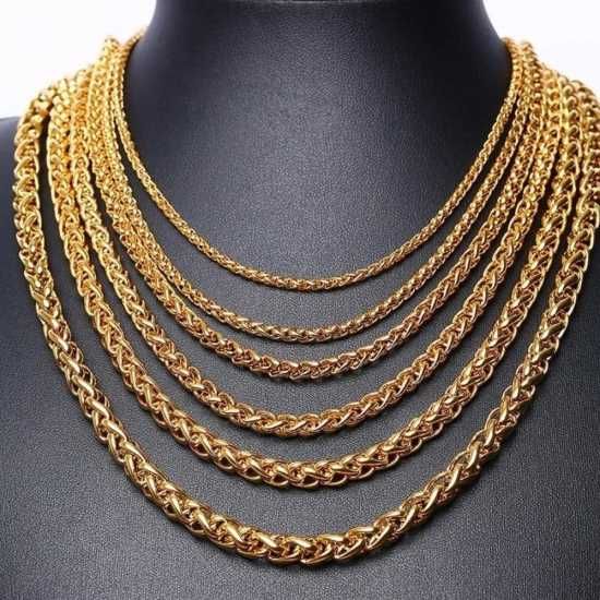 Złoty 18k Naszyjnik o splocie typu Kłos (8 mm)