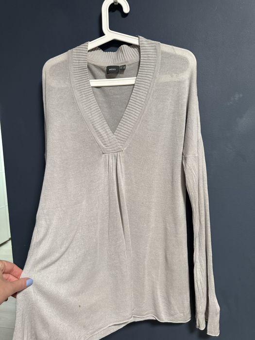 Mexx cienki sweterek XL szary z rozkloszowanymi rękawami