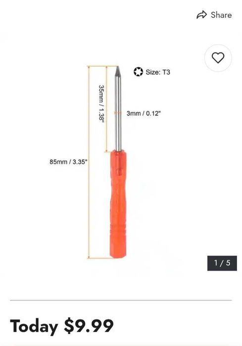 Викрутка п'ятипелюсткова 0.8х 35