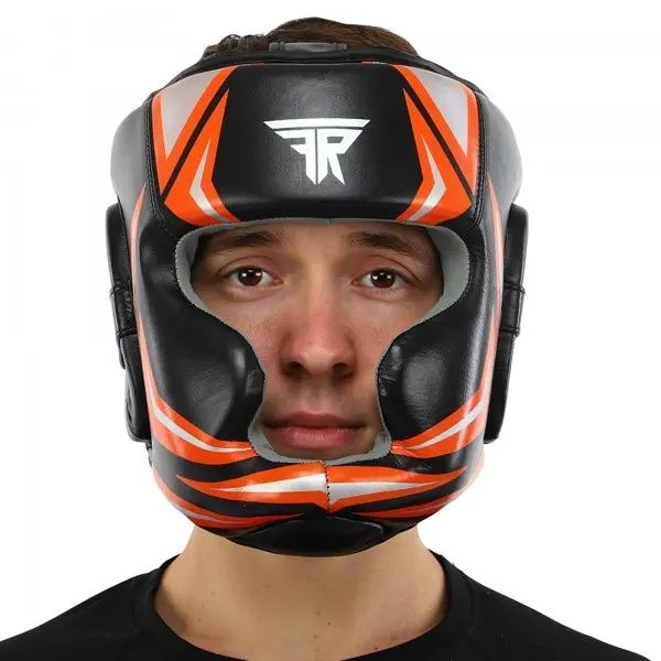 Тренувальний шолом для боксу шкіра FISTRAGE COMBAT VL-6381, розмір S