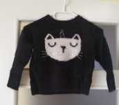 Czarny sweter w kota Cool club r. 104, nowy