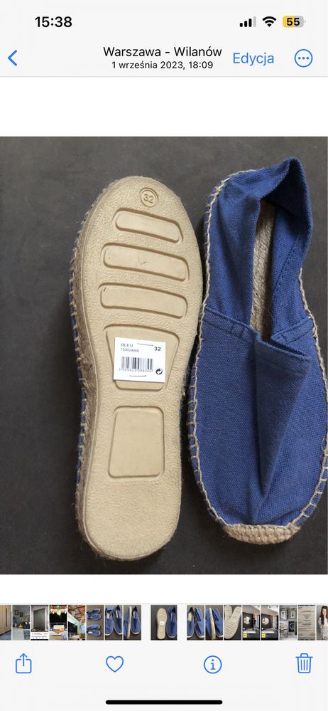Espadryle dwie sztuki rozmiar 31 i 32 nowe
