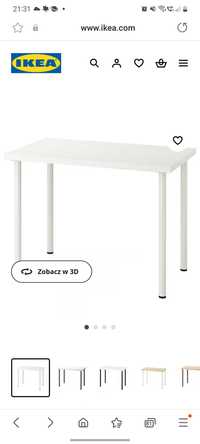 Białe biurko z ikei 120cm x 60cm