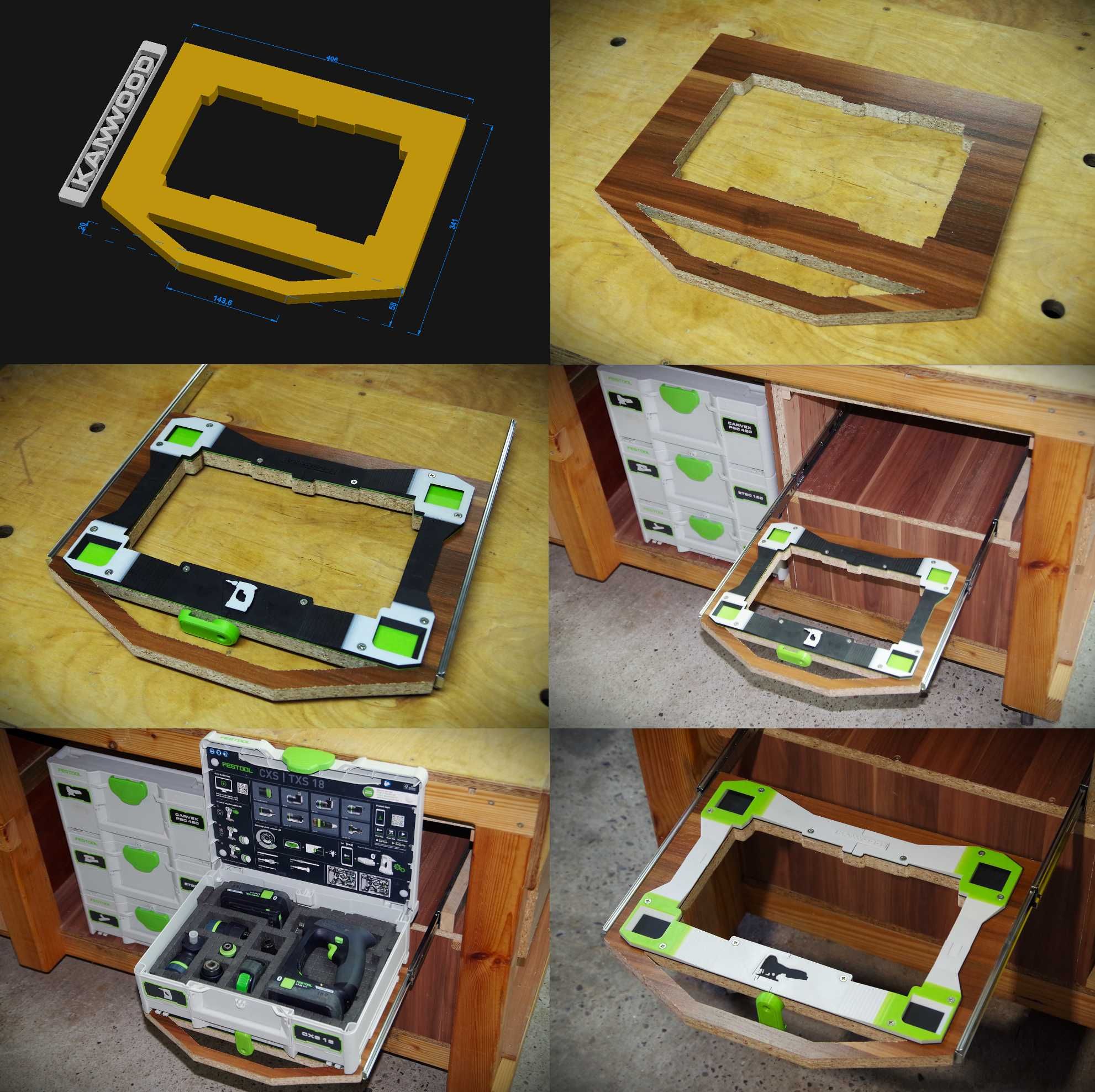 Tanos / Festool / Bott - Gniazdo-szablon systainera