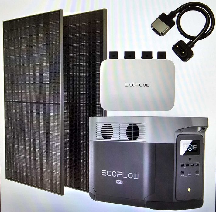 EcoFlow Delta 2 Max з сонячними панелями