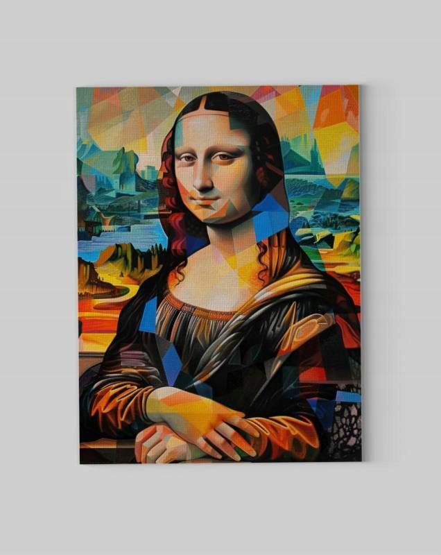Obraz na Płótnie Mona Lisa w Stylu Picassa 90x120 cm do Salonu