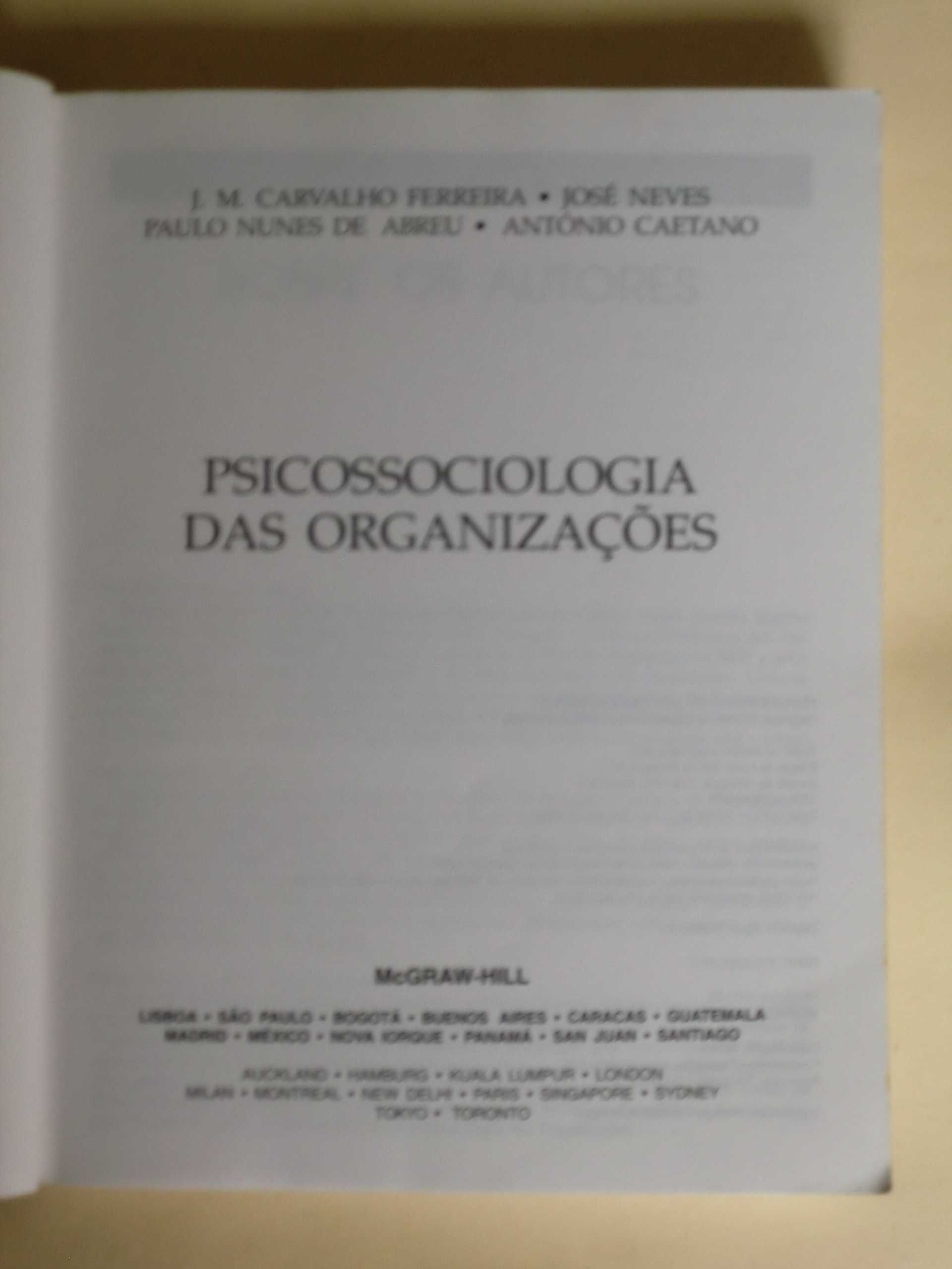 Psicossociologia das Organizações de J.M.Carvalho Ferreira, José Neves