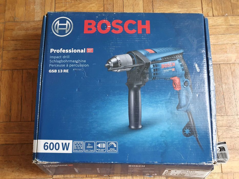 JAK NOWA Wiertarka udarowa BOSCH GSB 13 RE PROFESSIONAL 600W,wkrętarka