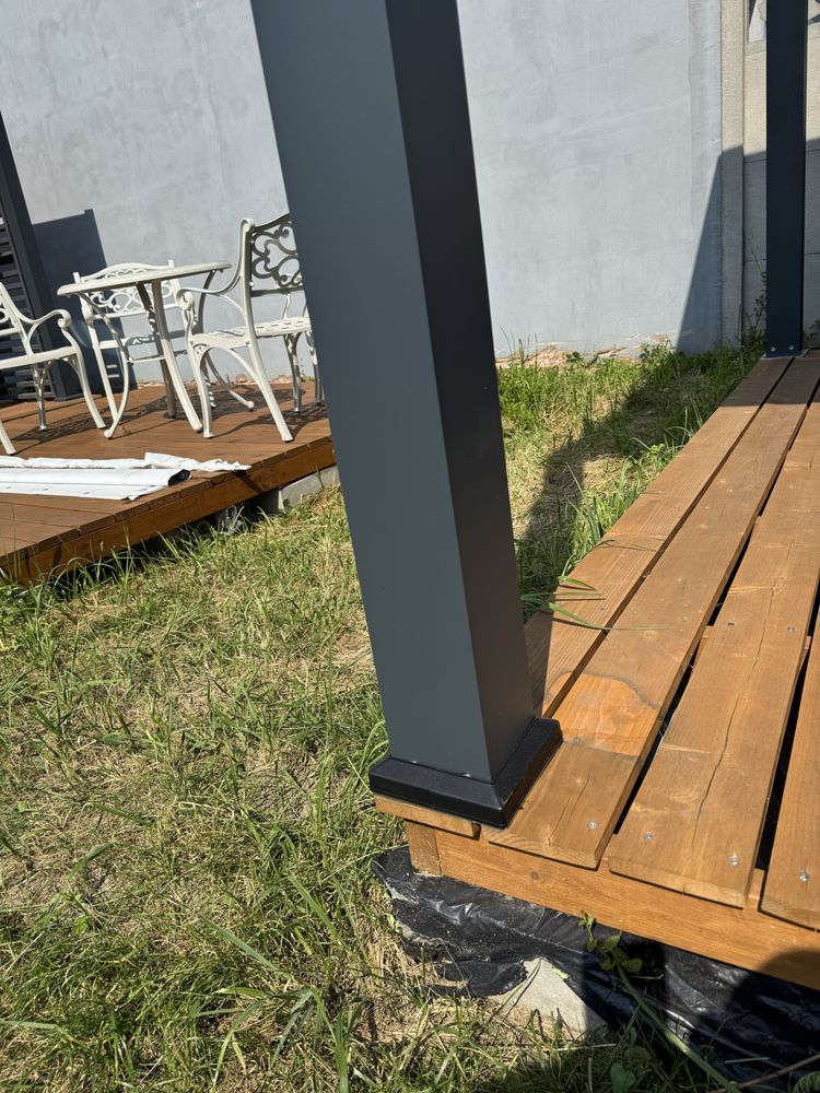 Pergola aluminowa 3x3 3x4 3x5 elektryczna LED RGB biały dach