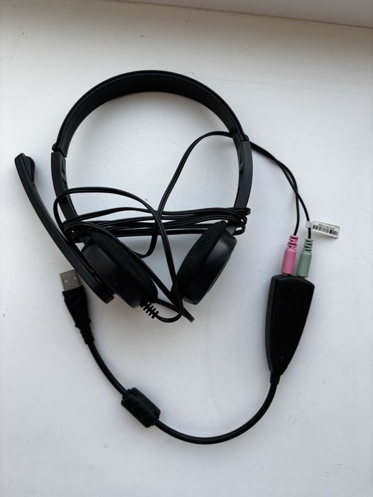 Навушники з мікрофоном для ПК/офісу/онлайн-зустрічей