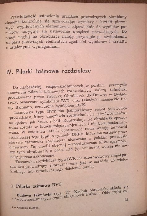 Obsługa pilarek taśmowych J. Bajkowski 1970 sprzedam
