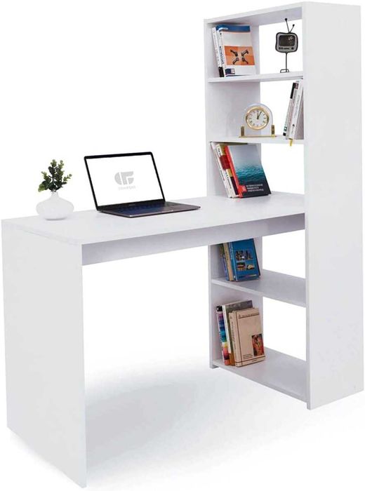Białe biurko z regałem - Nowe - Mesa t-08 blanco
