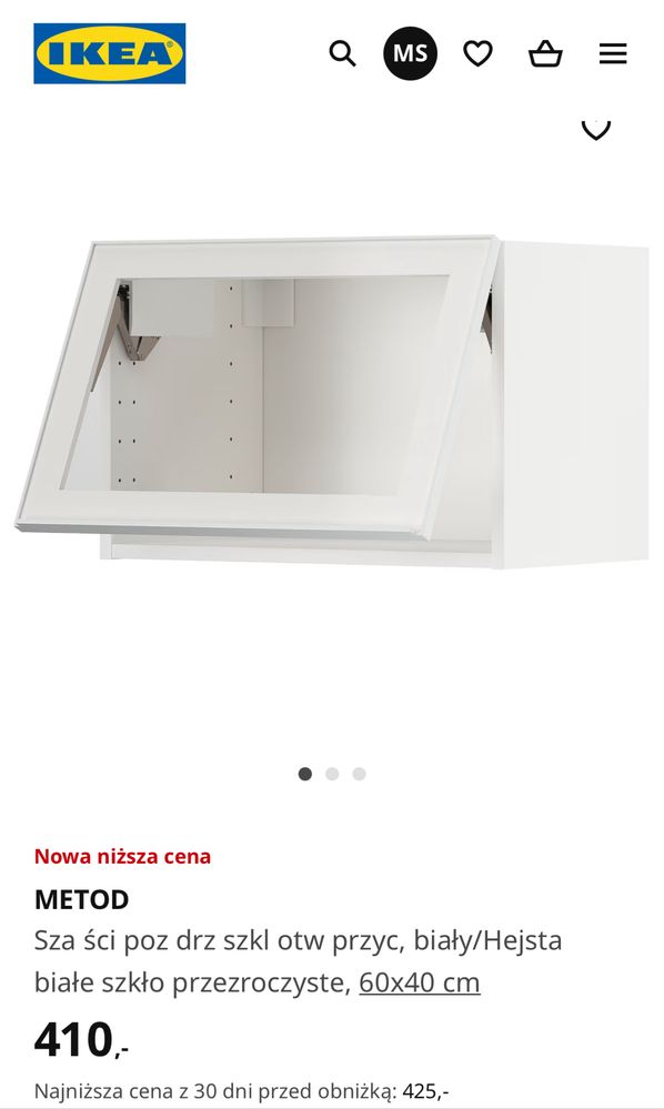 3 szafki wiszące Ikea Metod