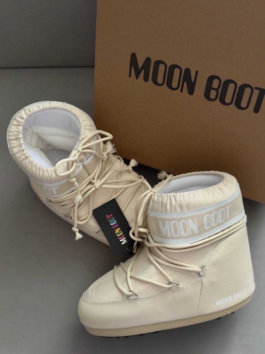 Мунбути Moon Boot Beige / чоботи Мун Бут бежевого кольору / Мунбуты