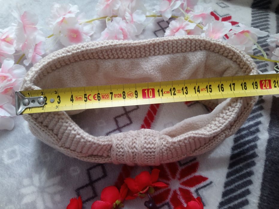 Opaska na głowę ciepła beżowa