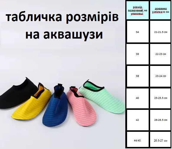 Аквашузи коралки захисне взуття для плавання  та відпочинку  21-27 см