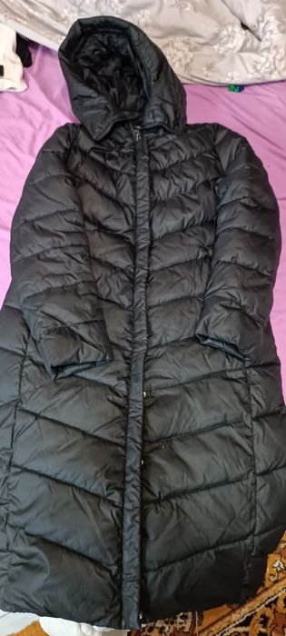 Пальто куртка пуховик чорний жіночий 46р