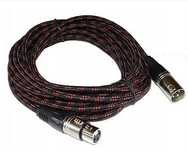 Kabel  mikrofonowy cannon  XLR-XLR gniazdo-wtyk bawełn. oplot 10m