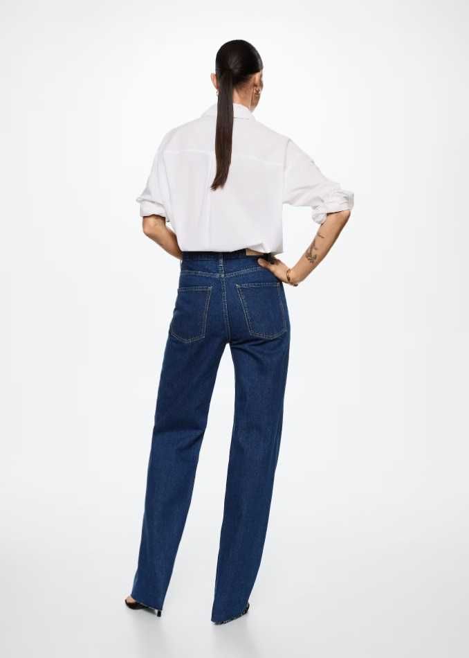 Сині джинси wideleg tiro alto модель Nora від Mango