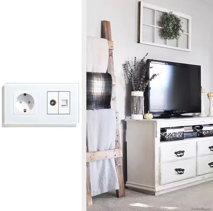 Tomada com tv e RJ45