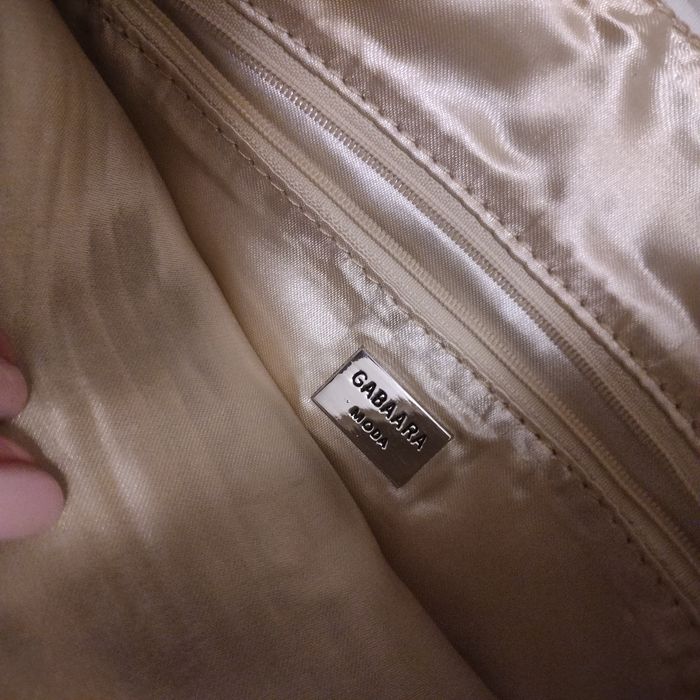 Kremowa torebka ze skóry naturalnej