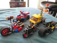 Conjunto Motas e Carro Lego (Marvel, Batman, Spider-Man)