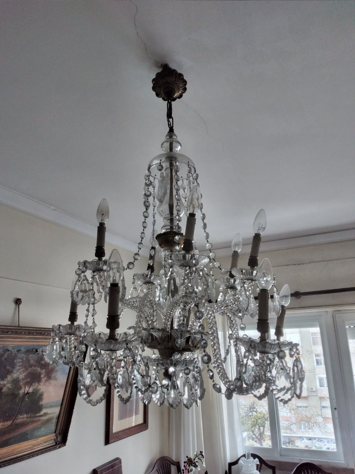 Candeeiro lustre de cristal