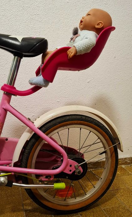 Bicicleta rosa Princess 16" com cadeirinha de boneca