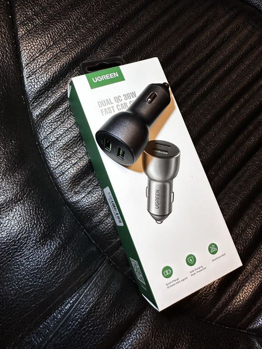 Автомобільний зарядний пристрій UGREEN 36W Dual USB QC