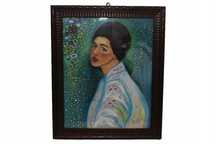 Gustav Klimt - Portret Damy -Kobieta Dziewczyna-Obraz Olejny za Szkłem