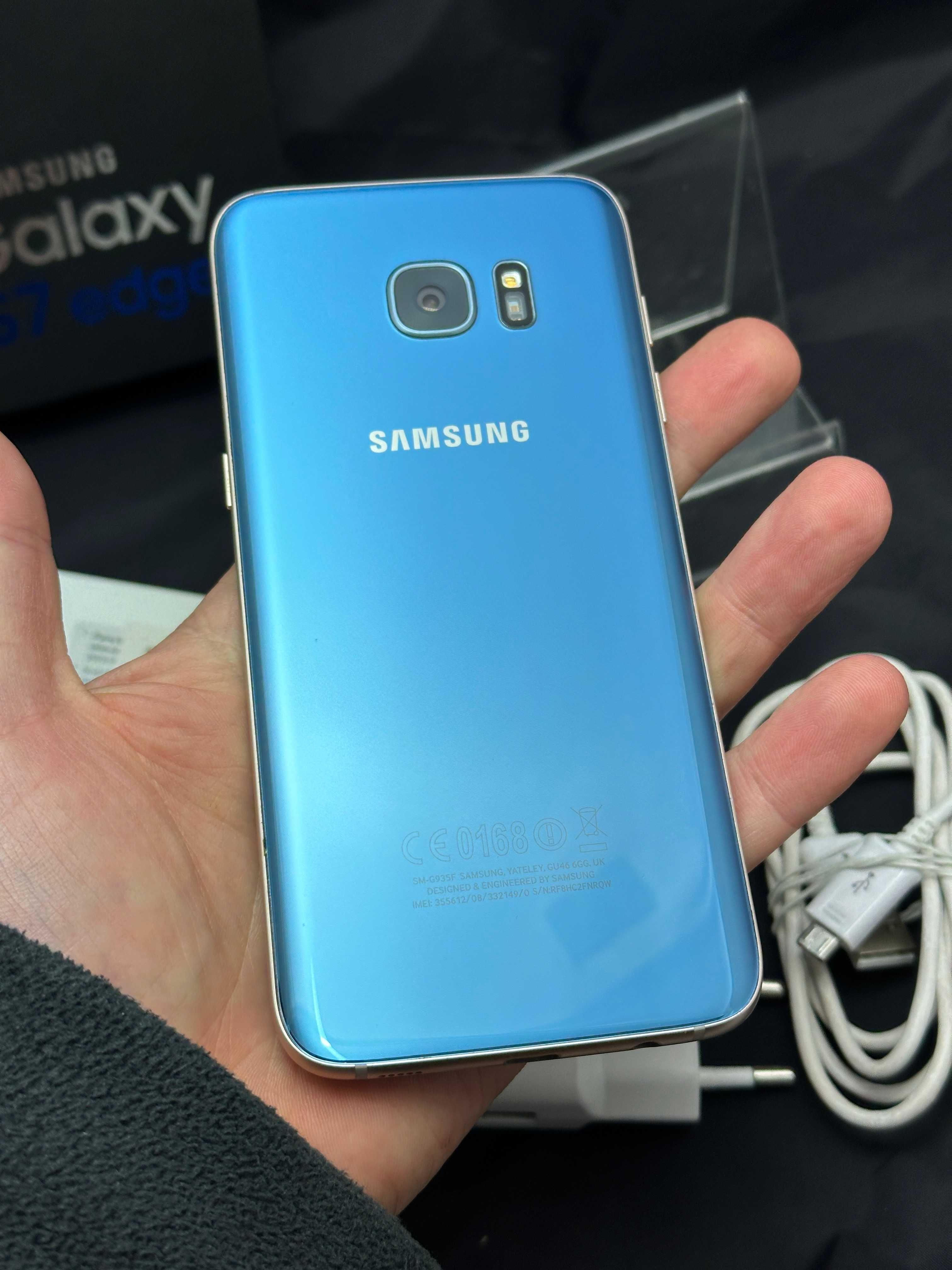 Telefon Samsung Galaxy S7 edge niebieski SUPER STAN - Sprawny 100%