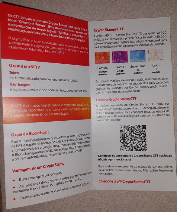 Selo Virtual dos CTT Crypto Stamp 1° Selo + Moeda Virtual Portuguesa