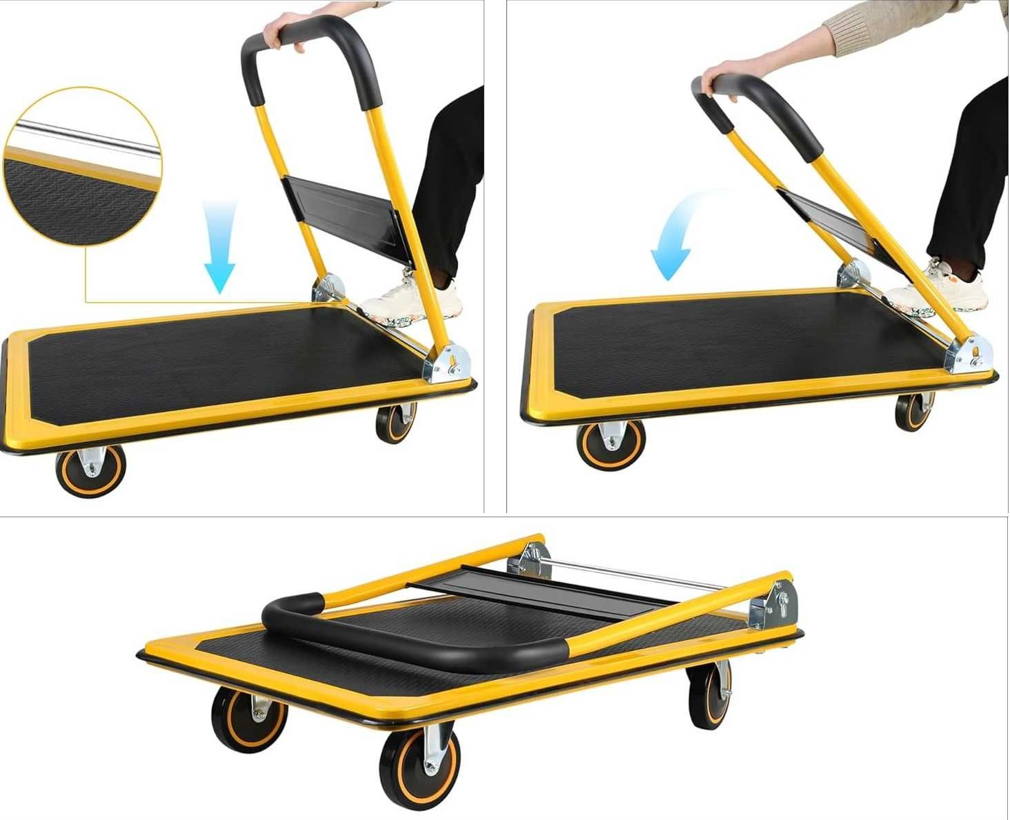 Wózek Platformowy Transportowy Magazynowy Składany Platforma 150 300kg