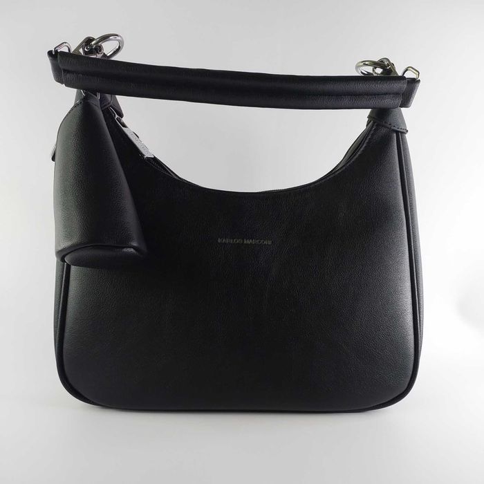 Сумка жіноча багет на два відділення чорна Karlos Marconi