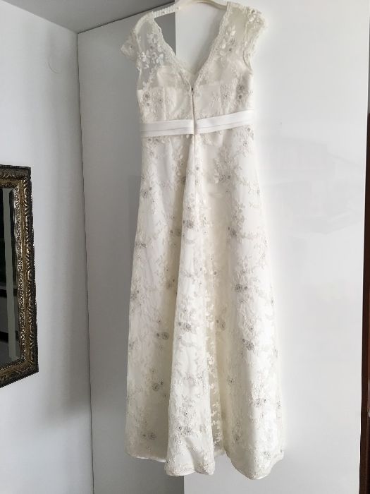 Suknia ślubna ecru vintage rozmiar 42-44 koronka