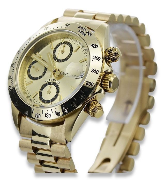 Złoty zegarek z bransoletą męski 14k Geneve mw041y&mbw015y Gdańsk