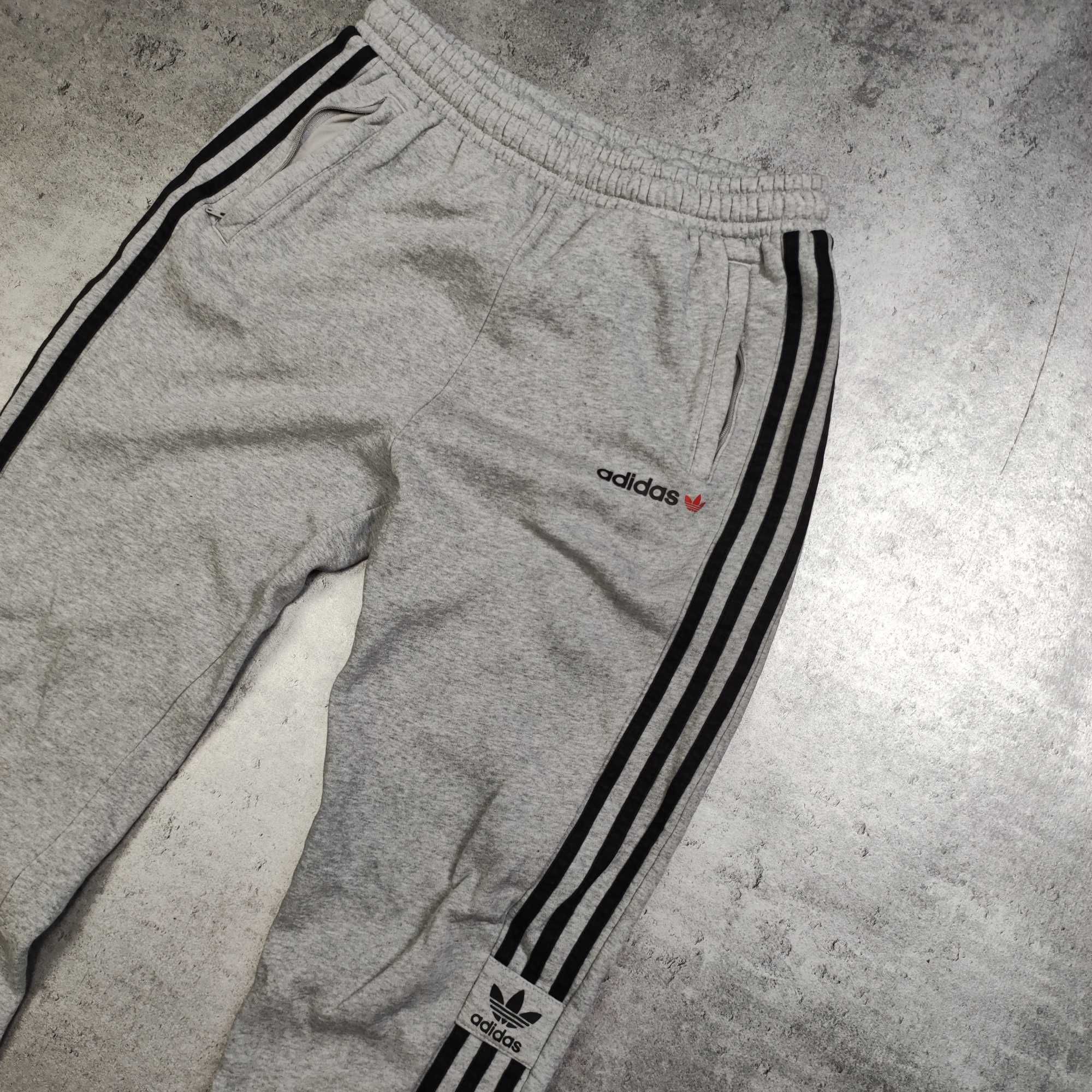MĘSKIE Spodnie Dresy Dresowe Sport Bawełna 3 Paski Logo Adidas Nadruk