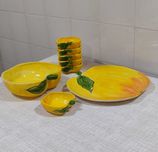 Loiça estilo bordallo para sobremesa em cerâmica pintada á mão.