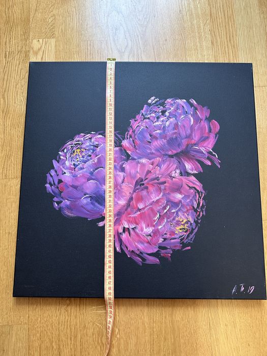 Картина Пиони холст масло 50/50