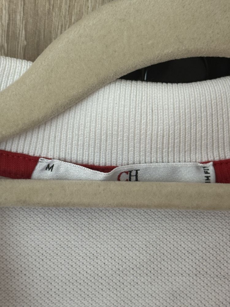 Koszulka Polo Carolina Herrera M Slim Fit damska biała designer logo