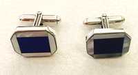 Botões de punho prata/madrepérola/lapiz lazuli para Ermenegildo Zegna