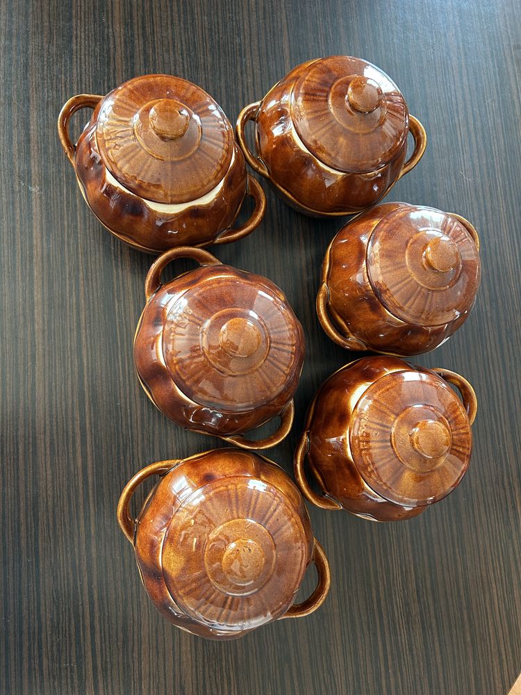 Zestaw glinianych garnków do pieczenia – 6 szt
