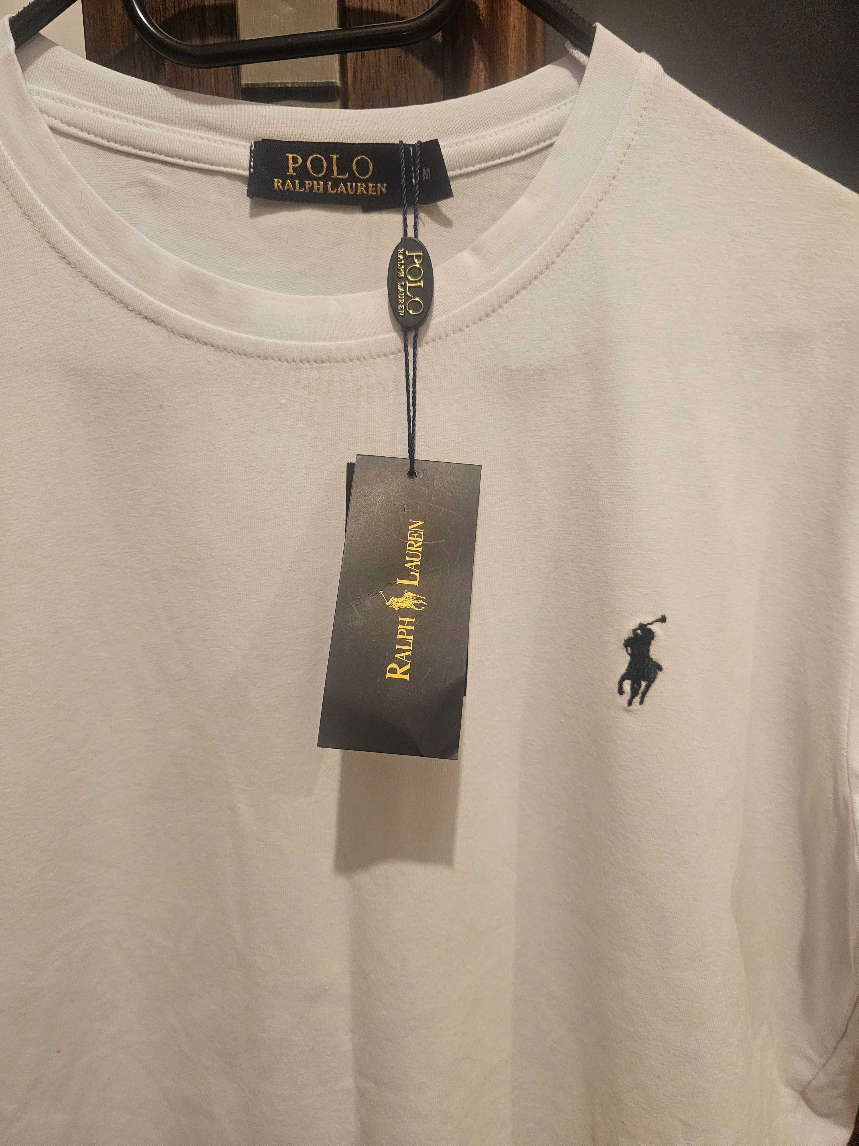 Biały t-shirt M Ralph Lauren