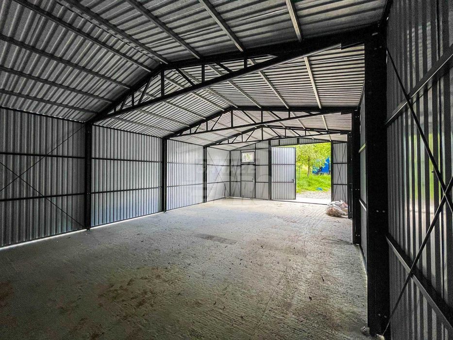Hala - Garaż Blaszany 7x10m Brama Dwuskrzydłowa - Drzwi - Okno GP382
