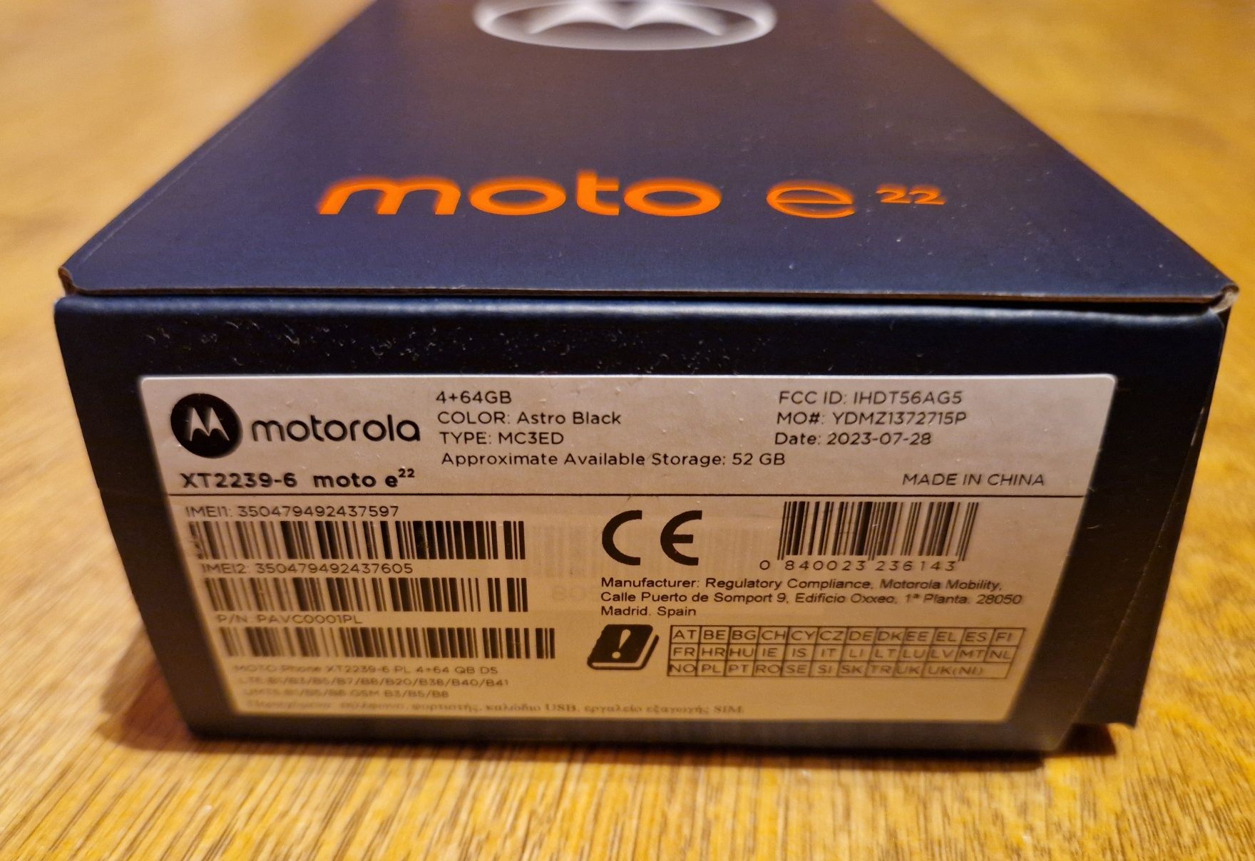 Jak igła MOTOROLA E22 4Gb 64Gb Rom 4000mAh Android 13