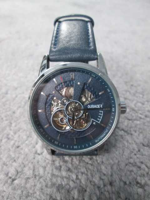 Męski zegarek wskazówkowy Oubaoer Primera niebieski