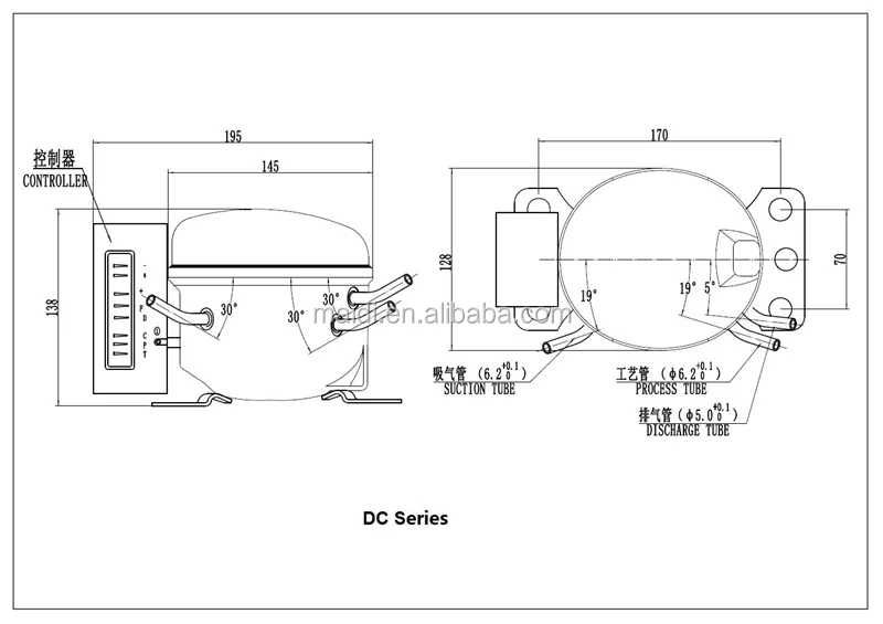 Компрессор DC 12-24V SIKELAN QDZY65G