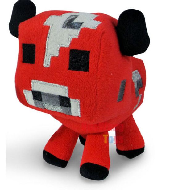 Мягкая игрушка "Красная корова" 14см. игра Майнкрафт коровка Minecraft